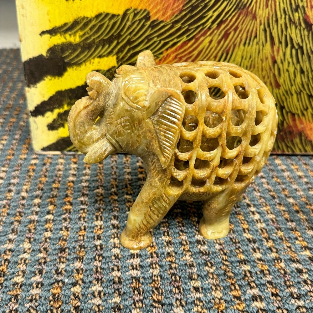Talc Carved‎ Elephant Figurine